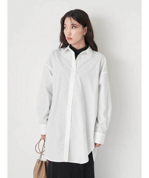 earth music&ecology（アースミュージックアンドエコロジー）の「ボーイズライクシャツ（シャツ/ブラウス・レディース・サックスブルー/オフホワイト/キャメル/ストライプ・FREE）」の11枚目の写真