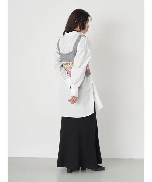 earth music&ecology（アースミュージックアンドエコロジー）の「ボーイズライクシャツ（シャツ/ブラウス・レディース・サックスブルー/オフホワイト/キャメル/ストライプ・FREE）」の16枚目の写真