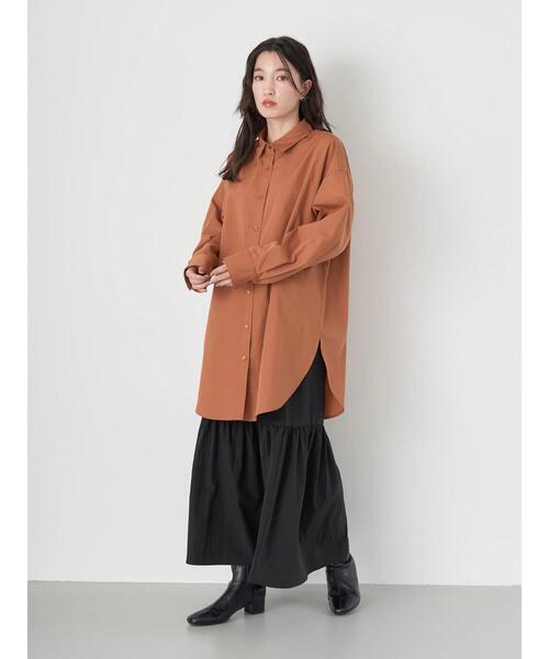 earth music&ecology（アースミュージックアンドエコロジー）の「ボーイズライクシャツ（シャツ/ブラウス・レディース・サックスブルー/オフホワイト/キャメル/ストライプ・FREE）」の22枚目の写真