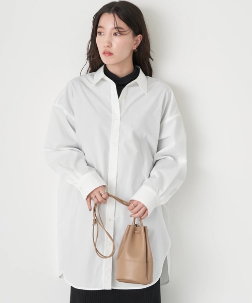 earth music&ecology（アースミュージックアンドエコロジー）の「ボーイズライクシャツ（シャツ/ブラウス・レディース・サックスブルー/オフホワイト/キャメル/ストライプ・FREE）」の6枚目の写真