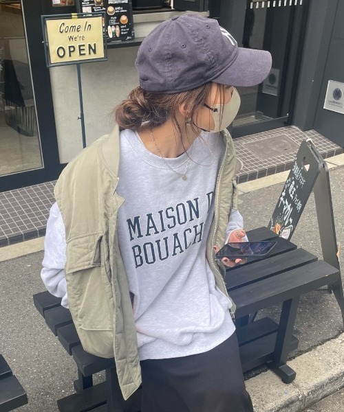 ISOOK(アイスー)の「Over logo sweat / オーバーロゴスウェット(chiica select)(スウェット・レディース・チャコールグレー/ライトグレー・FREE)」の3枚目の写真