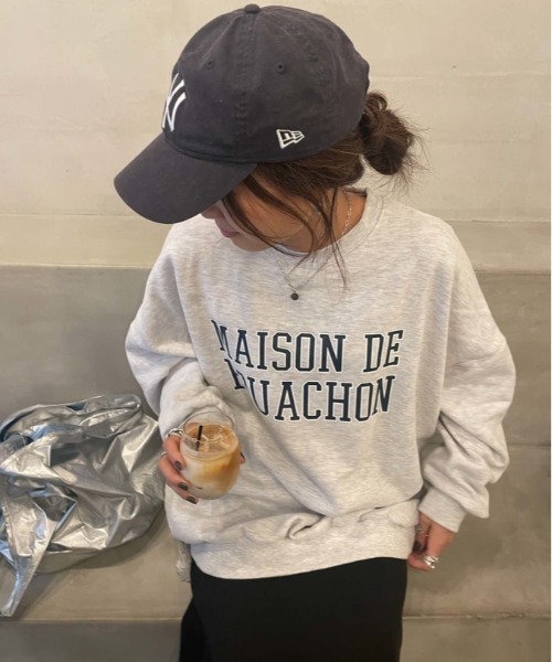 ISOOK(アイスー)の「Over logo sweat / オーバーロゴスウェット(chiica select)(スウェット・レディース・チャコールグレー/ライトグレー・FREE)」の6枚目の写真