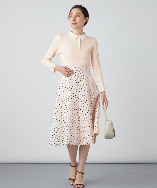 NOLLEY’S（ノーリーズ）の「《手洗い可能》リブパールポロプルオーバーニット（ニット/セーター・レディース・アイボリー/ブラック/ネイビー・38）」の4枚目の写真