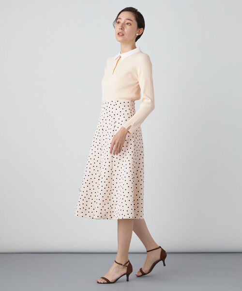 NOLLEY’S（ノーリーズ）の「《手洗い可能》リブパールポロプルオーバーニット（ニット/セーター・レディース・アイボリー/ブラック/ネイビー・38）」の6枚目の写真