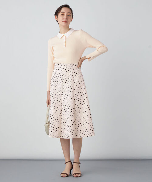 NOLLEY’S（ノーリーズ）の「《手洗い可能》リブパールポロプルオーバーニット（ニット/セーター・レディース・アイボリー/ブラック/ネイビー・38）」の9枚目の写真