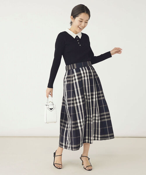 NOLLEY’S（ノーリーズ）の「《手洗い可能》リブパールポロプルオーバーニット（ニット/セーター・レディース・アイボリー/ブラック/ネイビー・38）」の19枚目の写真