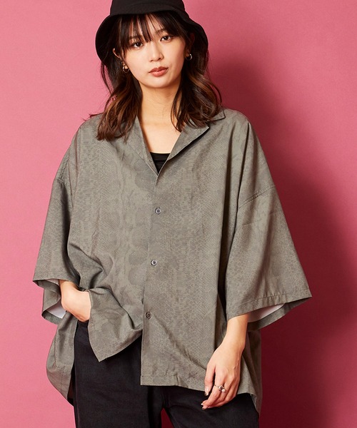 セール】ビッグシルエット総柄開襟アロハシャツ（シャツ