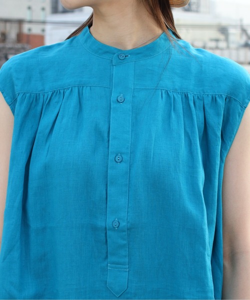 ORCIVAL(オーシバル)の「ORCIVAL/オーシバル ノースリーブワンピース ロングブラウス LONG BLOUSE OR-G0056 YLF(シャツワンピース・レディース・ブルー/ターコイズブルー・1)」の8枚目の写真