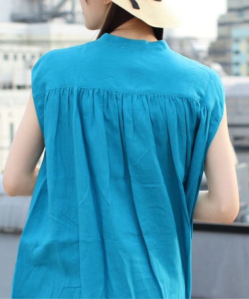 ORCIVAL(オーシバル)の「ORCIVAL/オーシバル ノースリーブワンピース ロングブラウス LONG BLOUSE OR-G0056 YLF(シャツワンピース・レディース・ブルー/ターコイズブルー・1)」の7枚目の写真