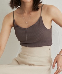 カップ付きリブキャミソール
