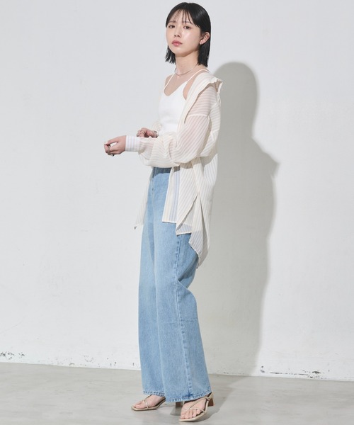 Aunt Marie's（アントマリーズ）の「カップ付きリブキャミソール（キャミソール・レディース・ブラック/チャコールグレー/ベージュ/ホワイト・FREE）」の12枚目の写真