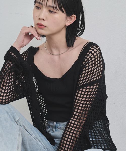 Aunt Marie's（アントマリーズ）の「カップ付きリブキャミソール（キャミソール・レディース・ブラック/チャコールグレー/ベージュ/ホワイト・FREE）」の17枚目の写真