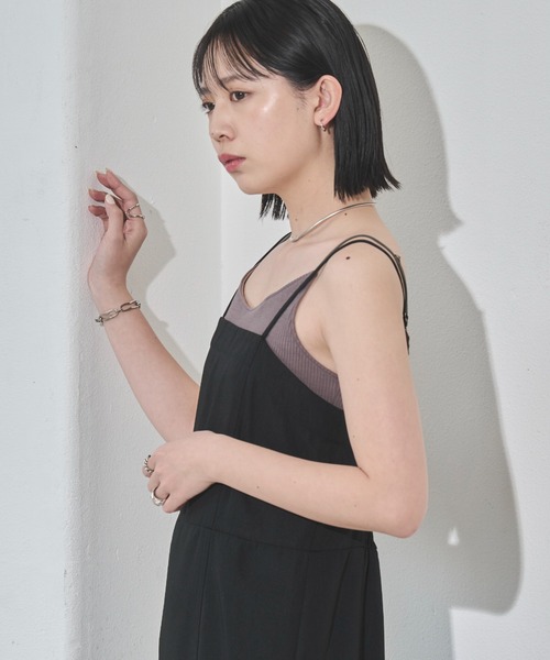 Aunt Marie's（アントマリーズ）の「カップ付きリブキャミソール（キャミソール・レディース・ブラック/チャコールグレー/ベージュ/ホワイト・FREE）」の22枚目の写真