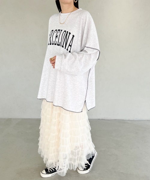 MYMOOD.（マイムード）の「フリルチュール ボリュームロングスカート（スカート・レディース・アイボリー/ブラック/グレー・FREE）」の20枚目の写真