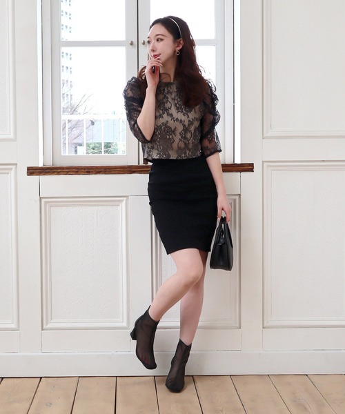 ROYAL PARTY（ロイヤルパーティー）の「ガムストレッチタイトスカート’23ｓ（スカート・レディース・ベージュ/ピンク/ブラック・FREE）」の7枚目の写真