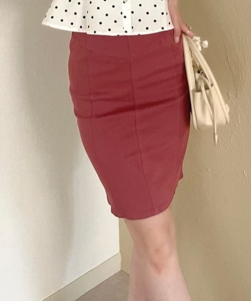 ROYAL PARTY（ロイヤルパーティー）の「ガムストレッチタイトスカート’23ｓ（スカート・レディース・ベージュ/ピンク/ブラック・FREE）」の4枚目の写真