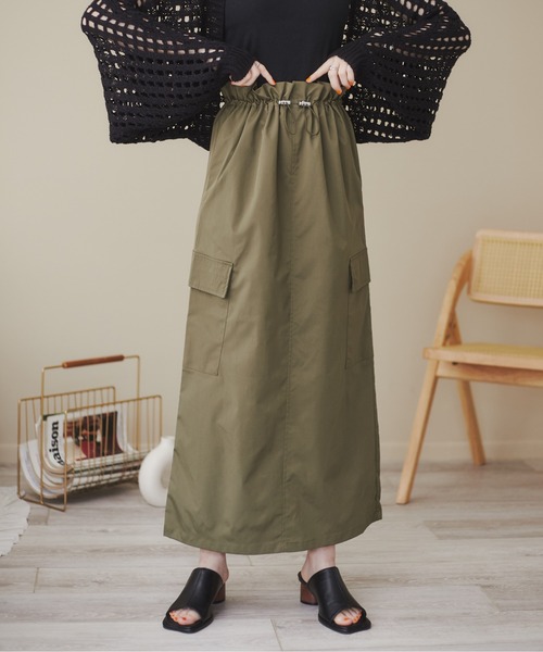 ANGIE（アンジー）の「カーゴスカート（スカート・レディース・ブラック/カーキ/イエロー・FREE）」の2枚目の写真