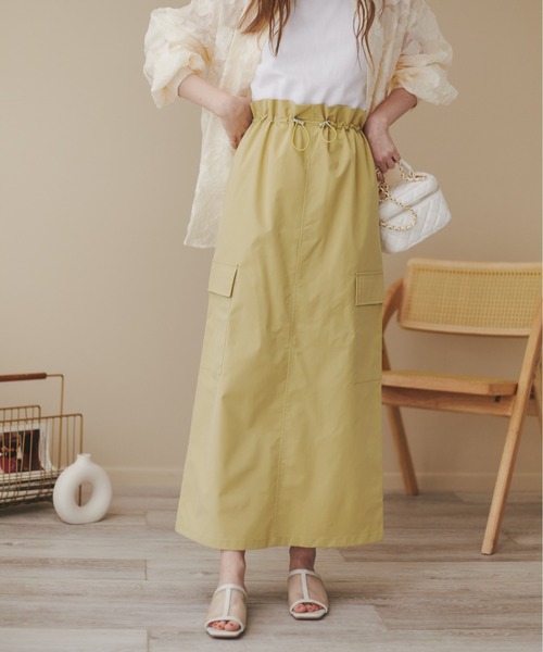 ANGIE（アンジー）の「カーゴスカート（スカート・レディース・ブラック/カーキ/イエロー・FREE）」の3枚目の写真