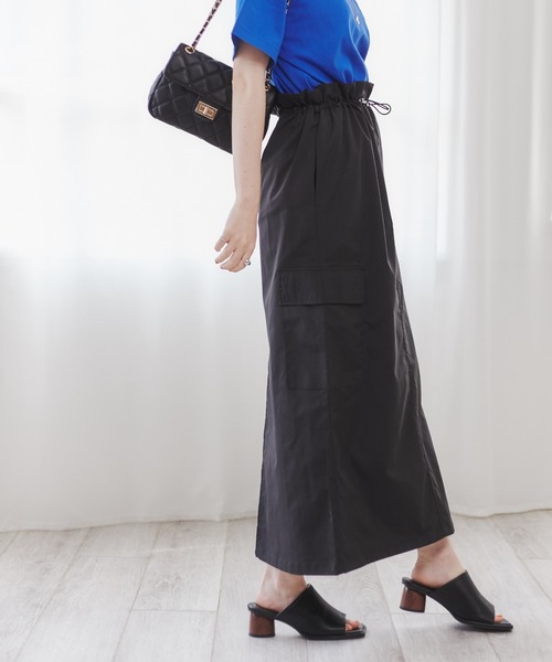 ANGIE（アンジー）の「カーゴスカート（スカート・レディース・ブラック/カーキ/イエロー・FREE）」の5枚目の写真