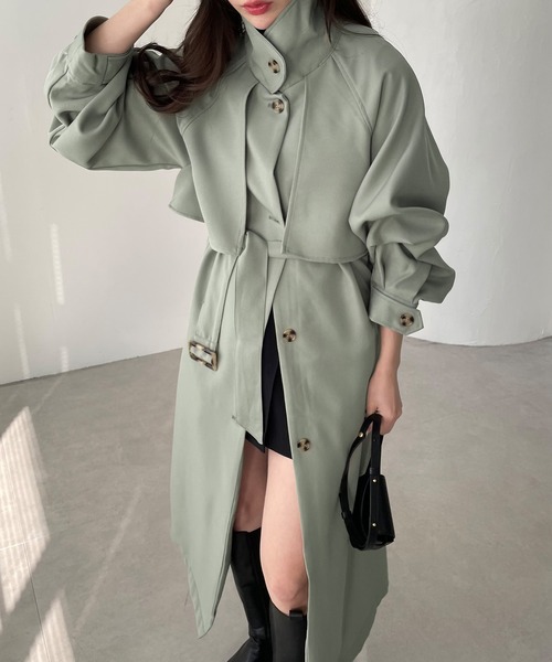 セール】2wayボリューム袖トレンチコート（トレンチコート）｜andme