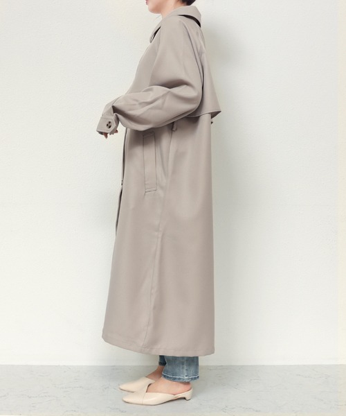 andme（アンドミー）の「2wayボリューム袖トレンチコート（トレンチコート・レディース・サンドベージュ/ライトカーキ/ブラック/アイボリー・M）」の6枚目の写真
