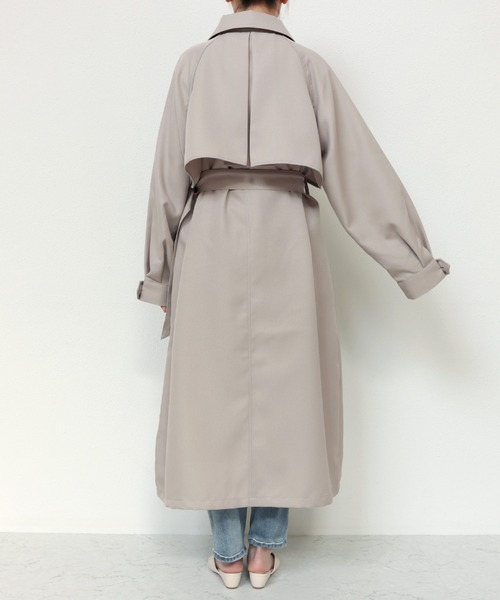 andme（アンドミー）の「2wayボリューム袖トレンチコート（トレンチコート・レディース・サンドベージュ/ライトカーキ/ブラック/アイボリー・M）」の10枚目の写真