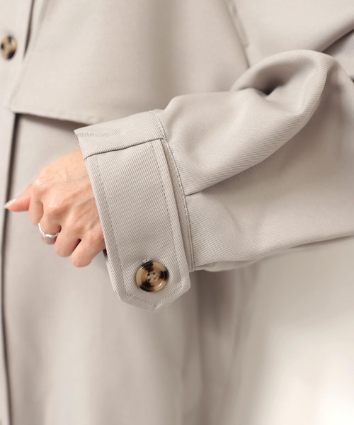 andme（アンドミー）の「2wayボリューム袖トレンチコート（トレンチコート・レディース・サンドベージュ/ライトカーキ/ブラック/アイボリー・M）」の14枚目の写真