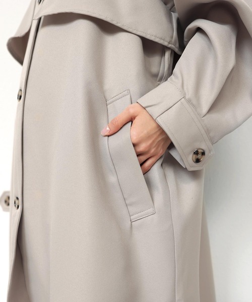 andme（アンドミー）の「2wayボリューム袖トレンチコート（トレンチコート・レディース・サンドベージュ/ライトカーキ/ブラック/アイボリー・M）」の15枚目の写真