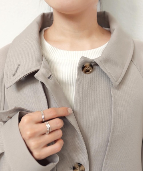 andme（アンドミー）の「2wayボリューム袖トレンチコート（トレンチコート・レディース・サンドベージュ/ライトカーキ/ブラック/アイボリー・M）」の16枚目の写真