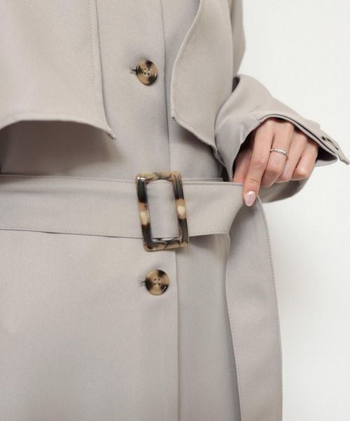 andme（アンドミー）の「2wayボリューム袖トレンチコート（トレンチコート・レディース・サンドベージュ/ライトカーキ/ブラック/アイボリー・M）」の18枚目の写真