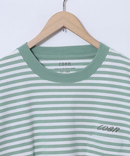 coen(コーエン)の「コーエンロゴ刺繍ボーダーTシャツ(Tシャツ/カットソー・メンズ・ライム/ブラック/オレンジ/ネイビー・L/S/XL/M)」の9枚目の写真