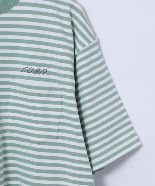 coen(コーエン)の「コーエンロゴ刺繍ボーダーTシャツ(Tシャツ/カットソー・メンズ・ライム/ブラック/オレンジ/ネイビー・L/S/XL/M)」の8枚目の写真