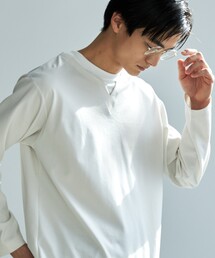 THE SHOP TK  | 【1枚でサマになる大人気シリーズ】ポンチキーネックロングTシャツ(Tシャツ/カットソー)