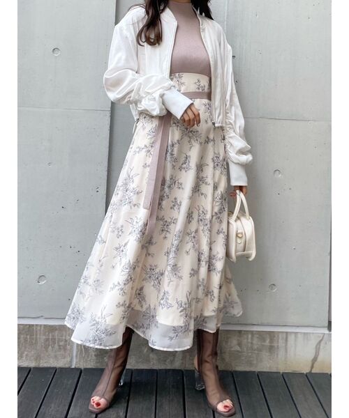 MERCURYDUO(マーキュリーデュオ)の「ドロストボリュームスリーブブルゾン(ブルゾン・レディース・ベージュ/アイボリー・FREE)」の8枚目の写真