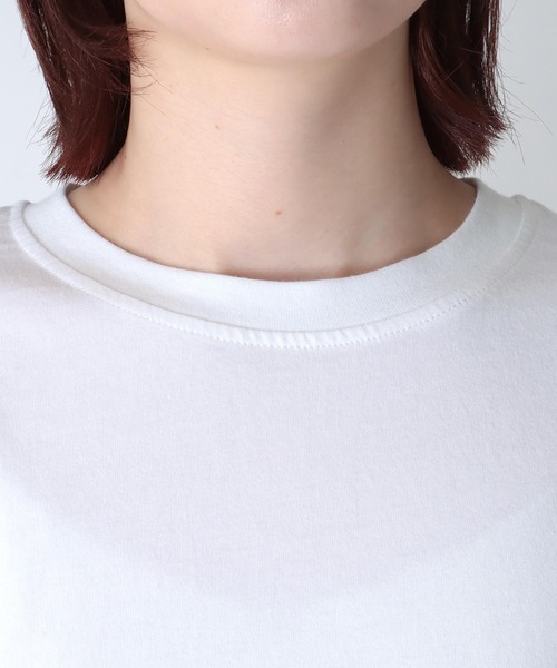 Jines（ジネス）の「ロゴ入り・ロングTシャツ（Tシャツ/カットソー・レディース・ホワイト/ライトイエロー/ライトベージュ・38）」の9枚目の写真