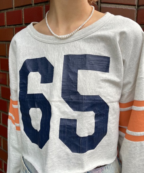 HELLO.SANFRANCISCO(ハローサンフランシスコ)の「【HELLO.SANFRANCISCO/ハローサンフランシスコ】ピグメントクロップドフットボールTEE(Tシャツ/カットソー・レディース・ホワイト/チャコールグレー/レッド・FREE)」の21枚目の写真