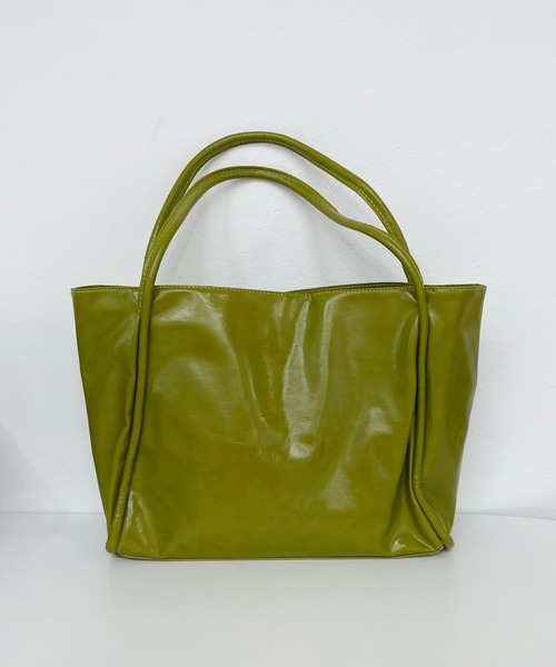 CEMONEMO(セモネモ)の「【A4サイズ収納可能】 スクエア ビッグ トートバッグ(トートバッグ・レディース・グリーン/アイボリー/ブラック・FREE)」の3枚目の写真