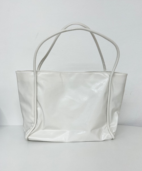 CEMONEMO(セモネモ)の「【A4サイズ収納可能】 スクエア ビッグ トートバッグ(トートバッグ・レディース・グリーン/アイボリー/ブラック・FREE)」の1枚目の写真