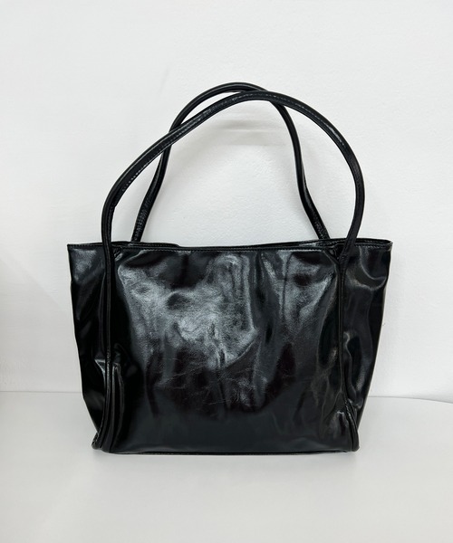 CEMONEMO(セモネモ)の「【A4サイズ収納可能】 スクエア ビッグ トートバッグ(トートバッグ・レディース・グリーン/アイボリー/ブラック・FREE)」の2枚目の写真