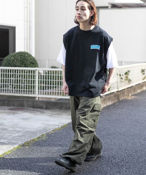 WEGO(ウィゴー)の「WEGO/アンサンブルスウェットベスト半袖T(アンサンブル・メンズ・ブラック/マスタード/ネイビー/ダークグリーン・MEDIUM/LARGE)」の17枚目の写真