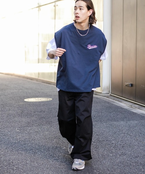 WEGO(ウィゴー)の「WEGO/アンサンブルスウェットベスト半袖T(アンサンブル・メンズ・ブラック/マスタード/ネイビー/ダークグリーン・MEDIUM/LARGE)」の19枚目の写真