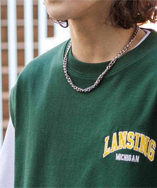 WEGO(ウィゴー)の「WEGO/アンサンブルスウェットベスト半袖T(アンサンブル・メンズ・ブラック/マスタード/ネイビー/ダークグリーン・MEDIUM/LARGE)」の21枚目の写真