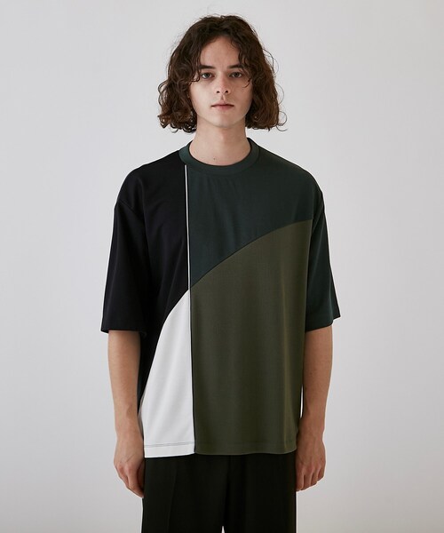 tk.TAKEO KIKUCHI（ティーケータケオキクチ）の「◆カーブスイッチ半袖カットソー（Tシャツ/カットソー・メンズ・ダークグリーン系4/ホワイト系5/ベージュ系4・01/02/03）」の5枚目の写真