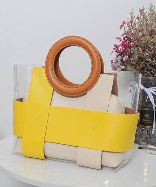 deux amour（ドゥーザムール）の「クリアーハンドバッグ（ハンドバッグ・レディース・イエロー/パープル/グリーン・0(FREE)）」の2枚目の写真