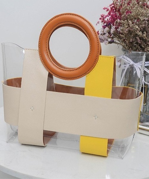 deux amour（ドゥーザムール）の「クリアーハンドバッグ（ハンドバッグ・レディース・イエロー/パープル/グリーン・0(FREE)）」の5枚目の写真