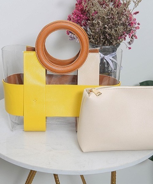 deux amour（ドゥーザムール）の「クリアーハンドバッグ（ハンドバッグ・レディース・イエロー/パープル/グリーン・0(FREE)）」の9枚目の写真