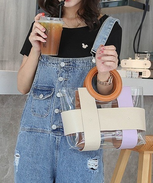 deux amour（ドゥーザムール）の「クリアーハンドバッグ（ハンドバッグ・レディース・イエロー/パープル/グリーン・0(FREE)）」の10枚目の写真