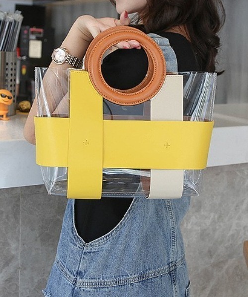 deux amour（ドゥーザムール）の「クリアーハンドバッグ（ハンドバッグ・レディース・イエロー/パープル/グリーン・0(FREE)）」の8枚目の写真