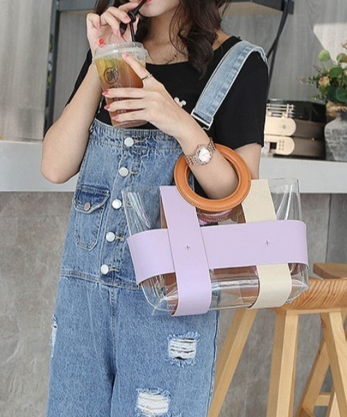 deux amour（ドゥーザムール）の「クリアーハンドバッグ（ハンドバッグ・レディース・イエロー/パープル/グリーン・0(FREE)）」の7枚目の写真