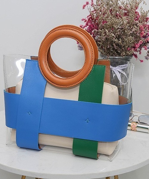 deux amour（ドゥーザムール）の「クリアーハンドバッグ（ハンドバッグ・レディース・イエロー/パープル/グリーン・0(FREE)）」の15枚目の写真